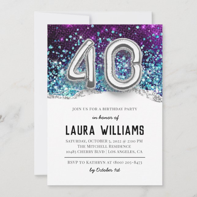 40th Birthday Party Invitation (Front)