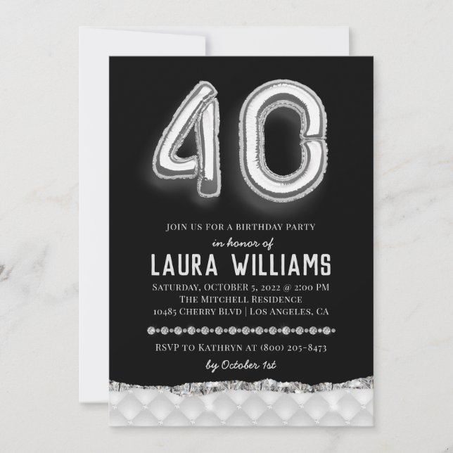 40th Birthday Party Invitation (Front)