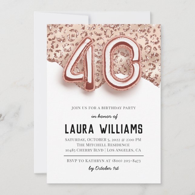 40th Birthday Party Invitation (Front)
