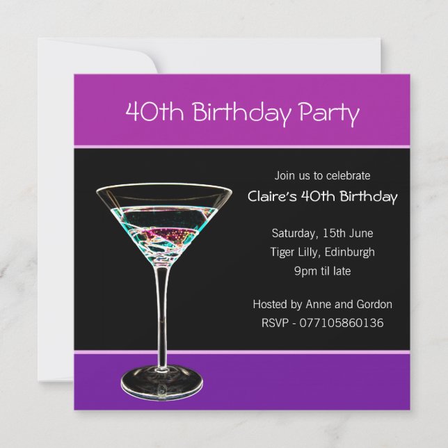 40th Birthday Party Invitation (Front)