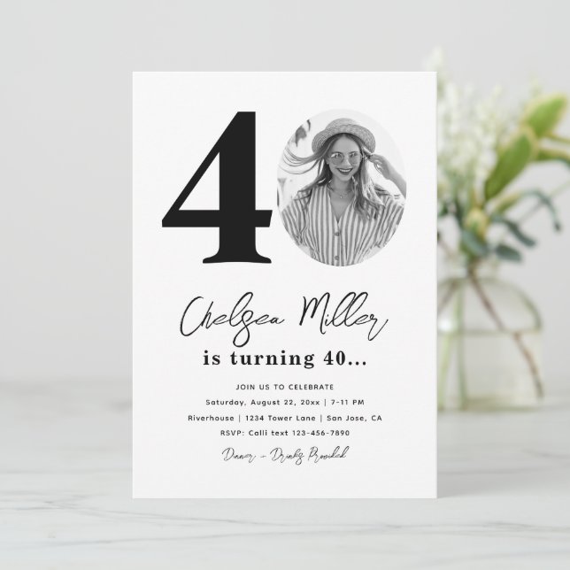 40th Birthday Party Invitation | 40th Birthday (Standing Front)