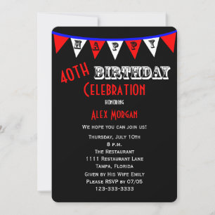 40th Birthday Party Invitation Bunting