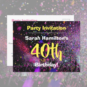 40th Birthday Party Invitation Postcard