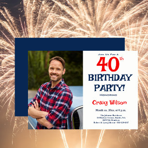 40th Birthday Party Invitation with Image