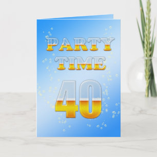 40th birthday party invitation with lots of beer