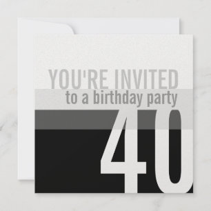 40th Birthday Party Invitations {Silver}