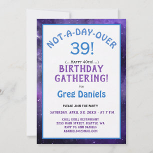 40th Birthday Party Invite - Forever 39