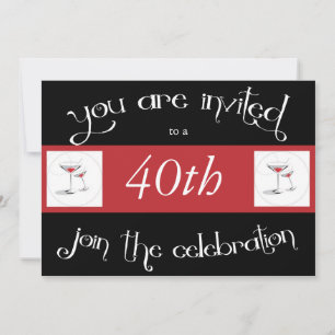 40th Birthday Party Personalised Invitation