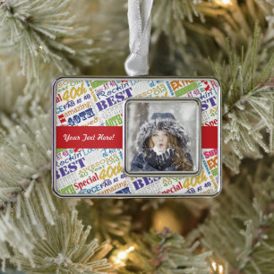 40th Birthday Party Personalized Gifts Silver Plated Framed Ornament