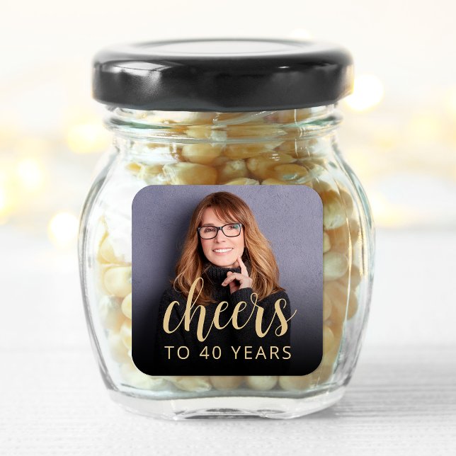 40th Birthday Party Photo Cheers Square Sticker (Creator Uploaded)