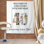 40th Birthday Party Photo Collage Backdrop Tapestry<br><div class="desc">Create your own photo collage tapestry for a 40th birthday party. These wall hangings make a great backdrop, welcome sign or photobooth. The template is set up for you to add your own photographs, which automatically form the number 40. You can also edit all of the wording. The sample wording...</div>