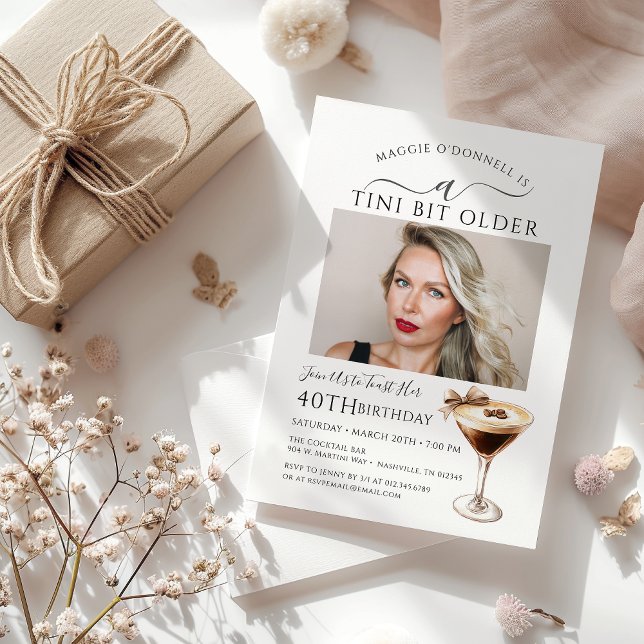40th Birthday Party Photo Espresso Martini  Invitation (Creator Uploaded)