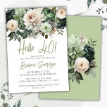 40th Birthday Party Sage Green Floral Invitation<br><div class="desc">Sage green floral 40th birthday party invitation for a fun birthday party</div>