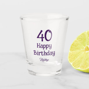 40th Birthday Party Script Custom Name Shot glass
