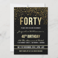 40th Birthday Party | Shimmering Gold Confetti