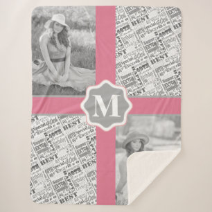 40th Birthday Party Special Personalised Monogram Sherpa Blanket