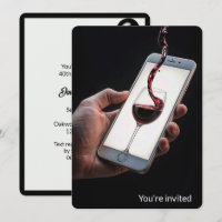 40th Birthday Party Wine On Smartphone Screen