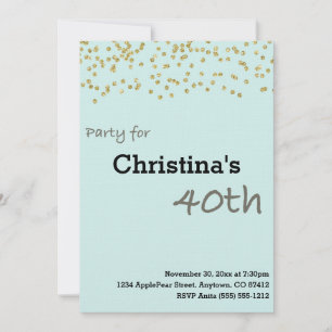 40th Birthday Personalised in Pastel Colours Invit Invitation