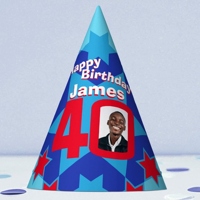 40th birthday personalised photo star name hat (Creator Uploaded)
