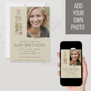 40th birthday photo born in 1985 minimalistic invitation