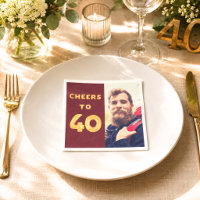 40th birthday photo burgundy gold balloons cheers