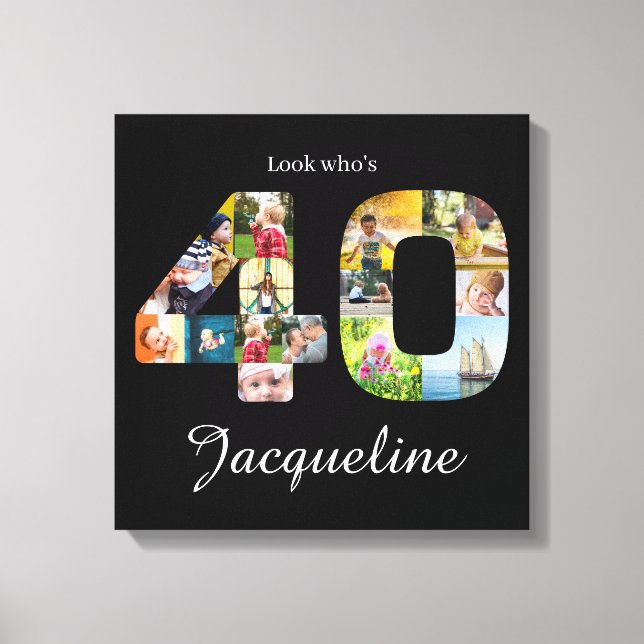 40th birthday Photo Collage Canvas Print (Front)