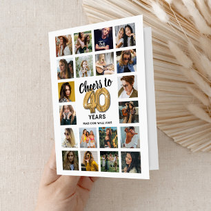 40th Birthday Photo Collage Card