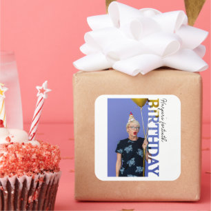 40th Birthday Photo college Party favour Square Sticker