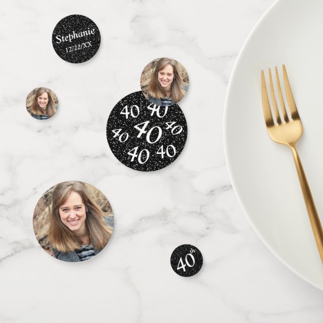 40th Birthday Photo Confetti (Group)