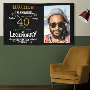 40th Birthday Photo Template Legendary Banner