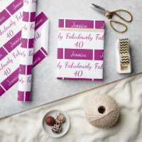 40th birthday Pink fabulously 40 Wrapping Paper