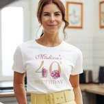 40th Birthday Pink Peonies Gold Glitter Custom T-Shirt<br><div class="desc">Luxury 40th Birthday Floral Pink Gold Glitter T-Shirt. Easy to personalise. Matching products can be found in Luxury Adult Peonies Birthday Collection.</div>