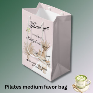40th Birthday Pink Pilates Theme Birthday  Medium Gift Bag