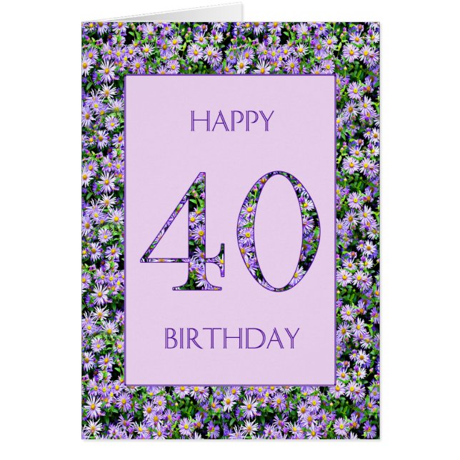 40th Birthday Purple Daisies (Front)