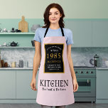 40th Birthday Queen Of Kitchen Heart Of Home Pink Apron<br><div class="desc">A wonderful birthday design on a pink apron for that special celebration. Easily customise the text using the template provided. Part of the setting standards range of birthday supplies. Great gift for that Queen of the kitchen,  the heart of the home,  and a great chef,  cook or baker.</div>