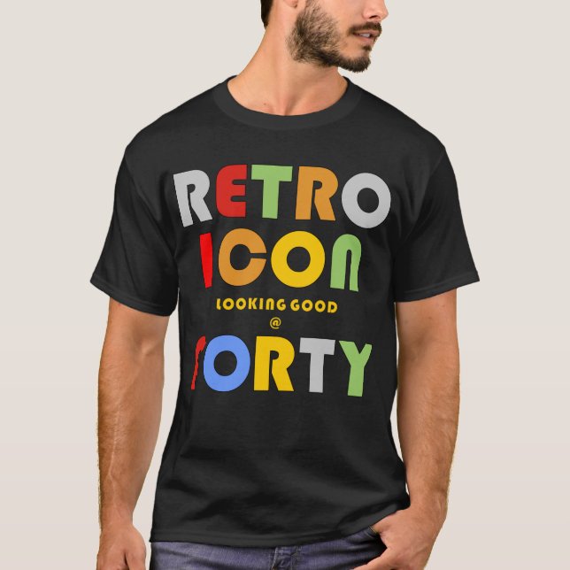 40th Birthday Retro Icon T-Shirt (Front)