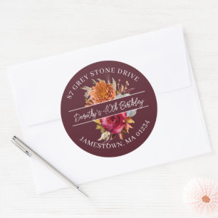 40TH Birthday Return Address Label