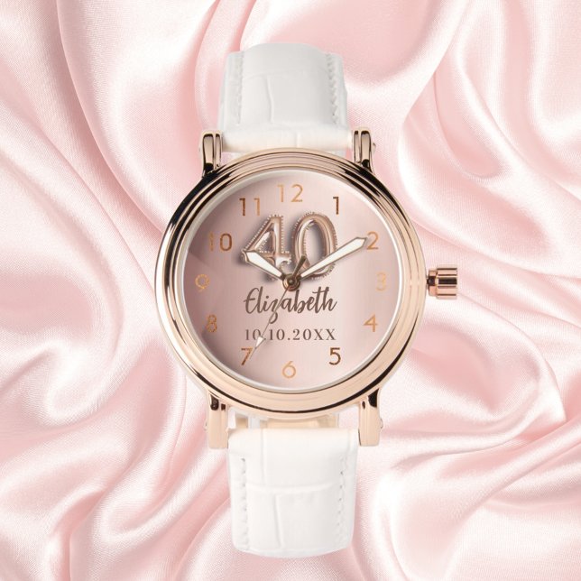 40th Birthday rose gold name Watch (Creator Uploaded)