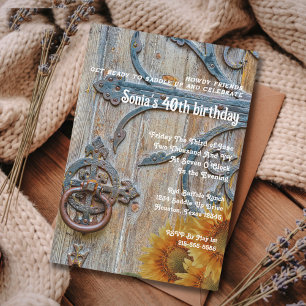 40th Birthday Rustic Barn Door Western Holiday Card