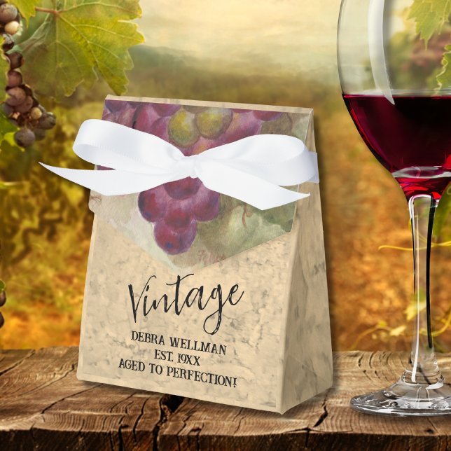 40th Birthday Rustic Vineyard Cheers to 40 Years Favour Box (Creator Uploaded)