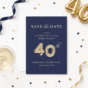 40th Birthday Save the Date Invitation