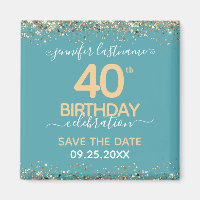 40th Birthday Save the Date Magnet