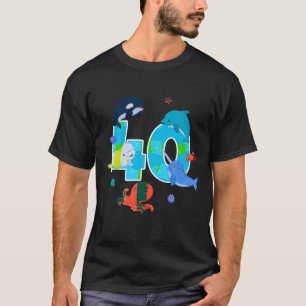 40th Birthday Sea Fish Aquarium Theme 40 Year Old T-Shirt