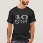 40th Birthday shirt for men |  Est. 1973 - 2022<br><div class="desc">40th Birthday shirt for men |  Est. 1973 - 2022 Personalizable year number and colours. Cool gift idea for fortieth bday party.</div>