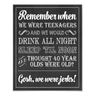 40th Birthday Sign • Cheers and Beers 8 x 10 Print