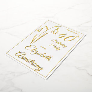 40th Birthday Snowdrop Floral Black And White