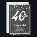 40th Birthday String Lights on Chalkboard Invitation<br><div class="desc">This 40th birthday invitation features string lights on a chalkboard background. Click the customise button for more flexibility in modifying the text! Variations of this design, additional colours, as well as coordinating products are available in our shop, zazzle.com/doodlelulu*. Contact us if you need this design applied to a specific product...</div>