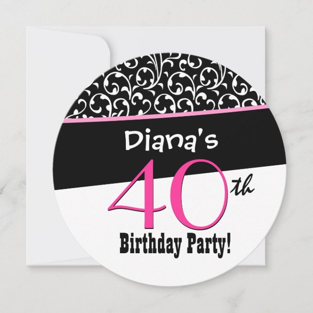 40th Birthday SWIRLY Modern Template A05 (Front)