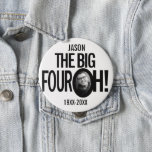 40th Birthday the big four oh name photo mono 10 Cm Round Badge<br><div class="desc">Fun mono black and white 40th Birthday party photo and name pin button badge. A great idea for adding some fun to a fortieth birthday party. Personalize with your own name and birth year to the current year, sample reads Jason the big four oh! Other matching items are available. Design...</div>