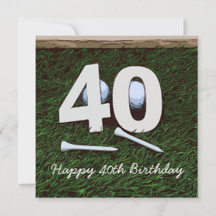 40th birthday to golfer with number forty & tee card